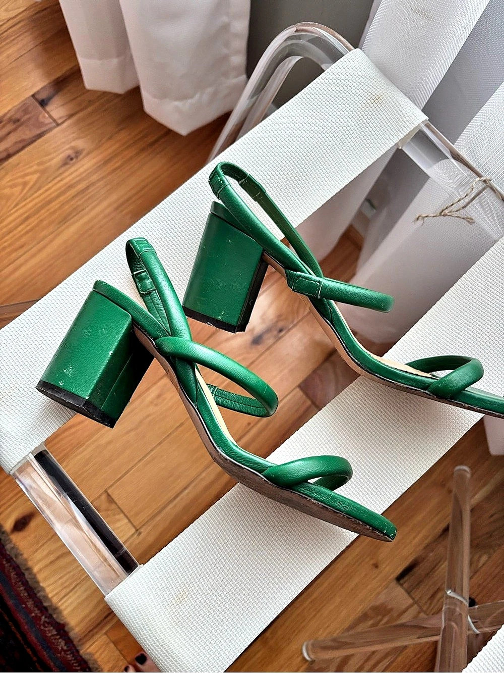 J.Crew Green Block Heel Sandals US 8 - Picture 5 of 6
